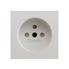 ZENNIO - ZS55. Französischer Steckdosenabdeckung ohne Schrauben 55x55 mm - Weiß matt