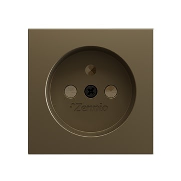 ZENNIO - ZS55. Französischer Steckdosenabdeckung ohne Schrauben 55x55 mm - Champagne