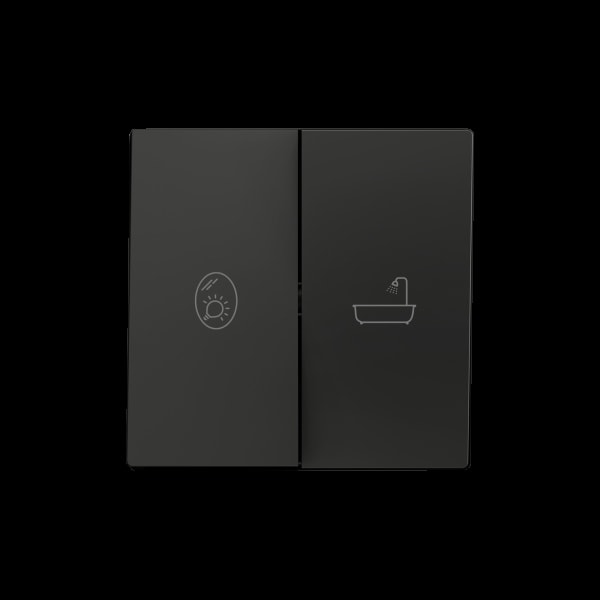 ZENNIO - ZS55. Zweifache Schalterabdeckung 55x55 mm - Schwarz - Custom Design. Minimum: 1