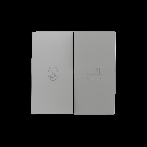 ZENNIO - ZS55. Zweifache Schalterabdeckung 55x55 mm - Silber - Custom Design. Minimum: 10