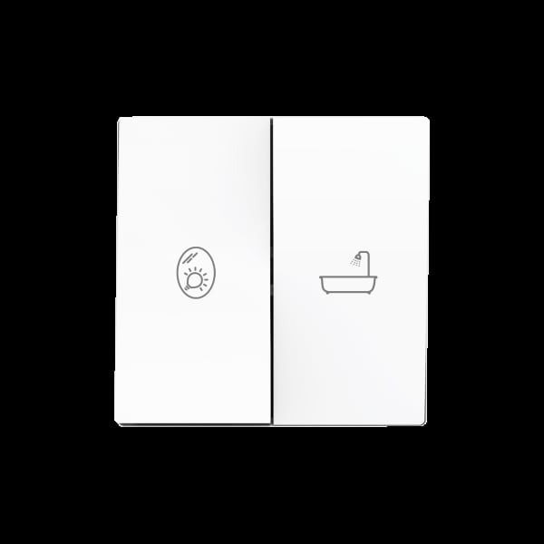 ZENNIO - ZS55. Zweifache Schalterabdeckung 55x55 mm - Weiß matt - Custom Design. Minimum: