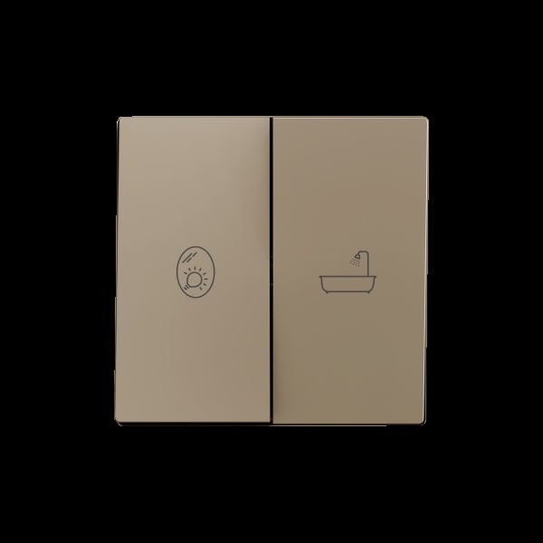 ZENNIO - ZS55. Zweifache Schalterabdeckung 55x55 mm - Champagne - Custom Design. Minimum: