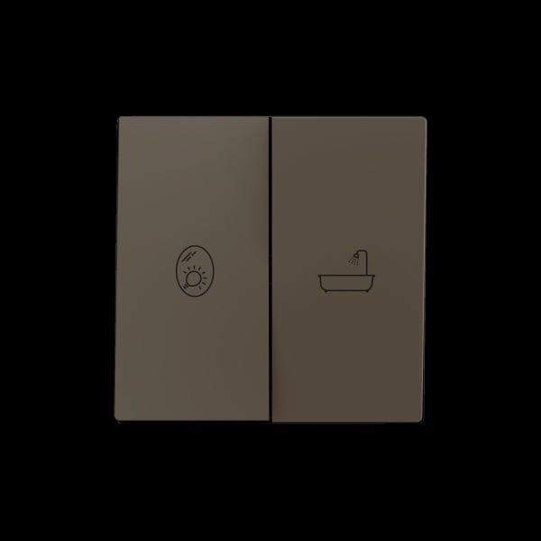 ZENNIO - ZS55. Zweifache Schalterabdeckung 55x55 mm - Mokka - Custom Design. Minimum: 100