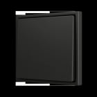 ZENNIO - ZS70. Soft Einfachtaster für 2 Binäreingänge 70x70 mm - Schwarz