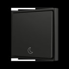 ZENNIO - ZS70. Soft Einfachtaster für 1 Binäreingang 70x70 mm - Schwarz - Custom Design.