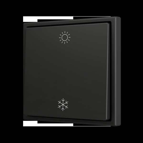 ZENNIO - ZS70. Soft Einfachtaster für 2 Binäreingänge 70x70 mm - Schwarz - Custom Design.
