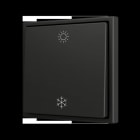 ZENNIO - ZS70. Soft Einfachtaster für 2 Binäreingänge 70x70 mm - Schwarz - Custom Design.