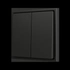 ZENNIO - ZS70. Soft Doppeltaster für 2 Binäreingänge 70x70 mm - Schwarz