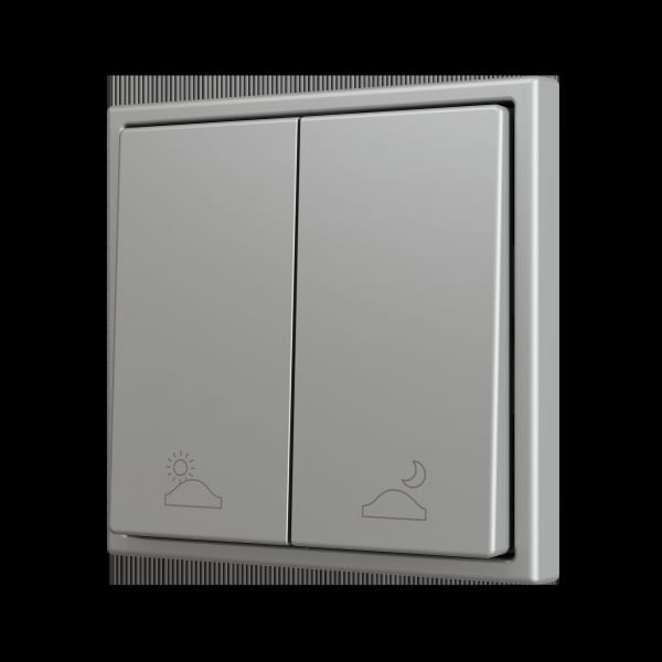 ZENNIO - ZS70. Soft Doppeltaster für 2 Binäreingänge 70x70 mm - Silber - Custom Design. M