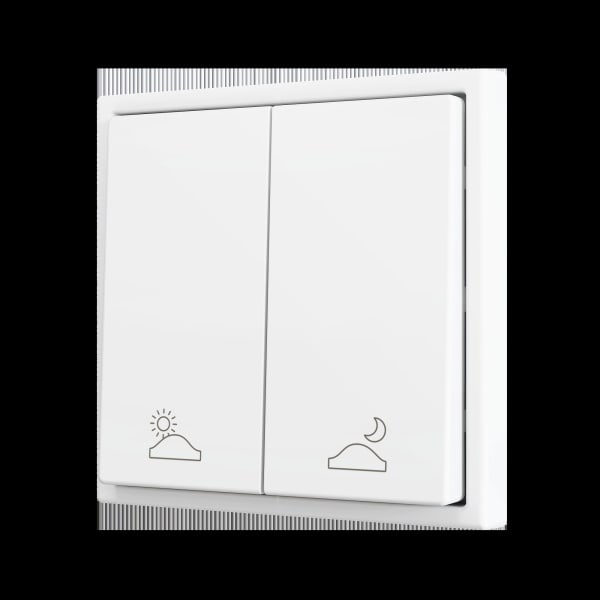 ZENNIO - ZS70. Soft Doppeltaster für 2 Binäreingänge 70x70 mm - Mattweiß - Custom Design.