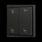 ZENNIO - ZS70. Soft Doppeltaster für 4 Binäreingänge 70x70 mm - Schwarz - Custom Design.