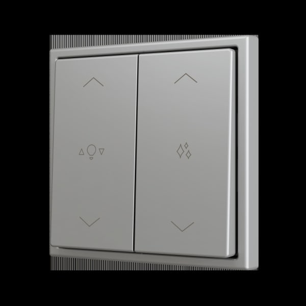 ZENNIO - ZS70. Soft Doppeltaster für 4 Binäreingänge 70x70 mm - Silber - Custom Design. M