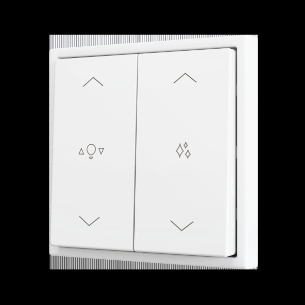 ZENNIO - ZS70. Soft Doppeltaster für 4 Binäreingänge 70x70 mm - Mattweiß - Custom Design.