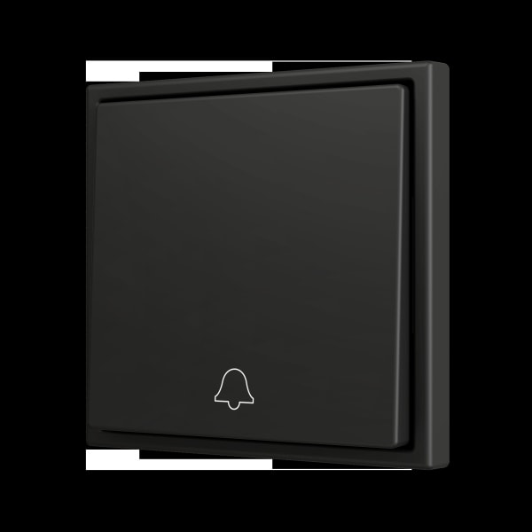 ZENNIO - ZS70. Soft Einfachtaster für 1 Binäreingang 70x70 mm - Klingel-Symbol - Schwarz