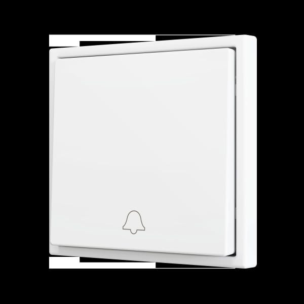 ZENNIO - ZS70. Soft Einfachtaster für 1 Binäreingang 70x70 mm - Klingel-Symbol - Mattweiß