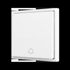 ZENNIO - ZS70. Soft Einfachtaster für 1 Binäreingang 70x70 mm - Klingel-Symbol - Mattweiß