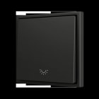 ZENNIO - ZS70. Soft Einfachtaster für 1 Binäreingang 70x70 mm - Licht-Symbol - Schwarz