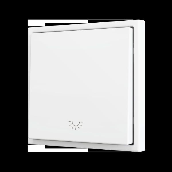 ZENNIO - ZS70. Soft Einfachtaster für 1 Binäreingang 70x70 mm - Licht-Symbol - Mattweiß
