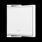 ZENNIO - ZS70. Soft Einfachtaster für 1 Binäreingang 70x70 mm - Licht-Symbol - Mattweiß