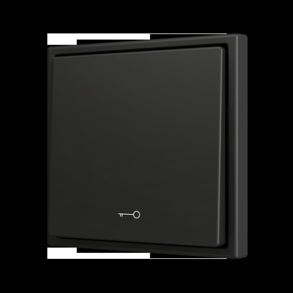 ZENNIO - ZS70. Soft Einfachtaster für 1 Binäreingang 70x70 mm - Schlüssel-Symbol - Schwar