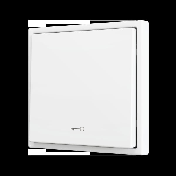 ZENNIO - ZS70. Soft Einfachtaster für 1 Binäreingang 70x70 mm - Schlüssel-Symbol - Mattwe