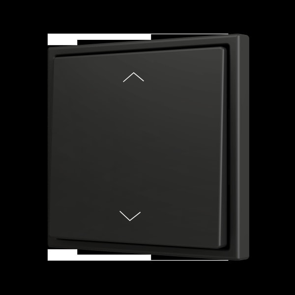 ZENNIO - ZS70. Soft Einfachtaster für 2 Binäreingänge 70x70 mm - Jalousie-Symbol - Schwar