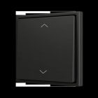 ZENNIO - ZS70. Soft Einfachtaster für 2 Binäreingänge 70x70 mm - Jalousie-Symbol - Schwar
