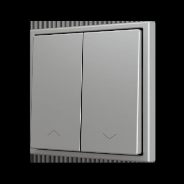ZENNIO - ZS70. Soft Doppeltaster für 2 Binäreingänge 70x70 mm - Jalousie-Symbol - Silber