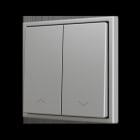 ZENNIO - ZS70. Soft Doppeltaster für 2 Binäreingänge 70x70 mm - Jalousie-Symbol - Silber