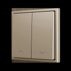 ZENNIO - ZS70. Soft Doppeltaster für 2 Binäreingänge 70x70 mm - Jalousie-Symbol - Champag