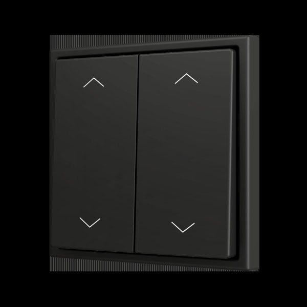 ZENNIO - ZS70. Soft Doppeltaster für 4 Binäreingänge 70x70 mm - Jalousie-Symbol - Schwarz