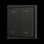 ZENNIO - ZS70. Soft Doppeltaster für 4 Binäreingänge 70x70 mm - Jalousie-Symbol - Schwarz