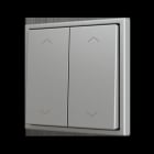 ZENNIO - ZS70. Soft Doppeltaster für 4 Binäreingänge 70x70 mm - Jalousie-Symbol - Silber