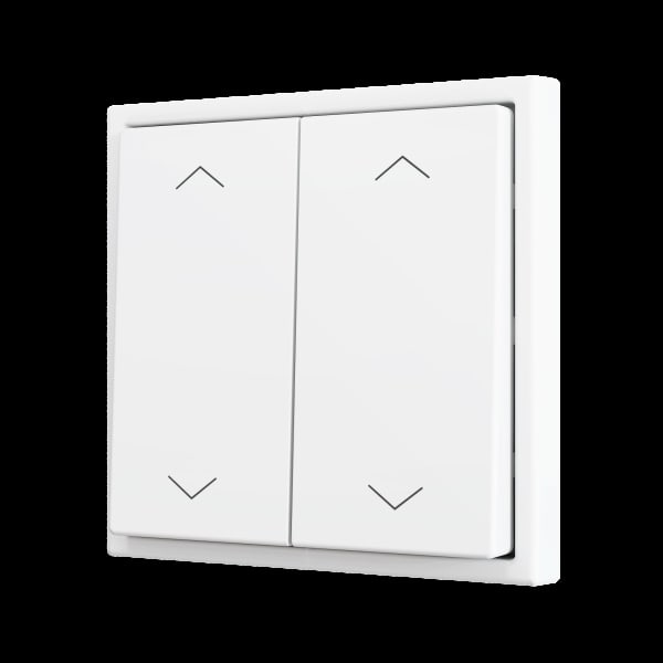 ZENNIO - ZS70. Soft Doppeltaster für 4 Binäreingänge 70x70 mm - Jalousie-Symbol - Mattwei