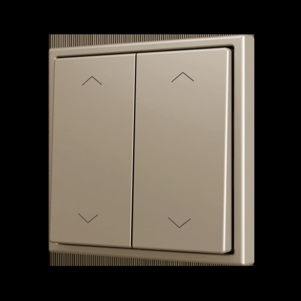 ZENNIO - ZS70. Soft Doppeltaster für 4 Binäreingänge 70x70 mm - Jalousie-Symbol - Champag