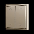 ZENNIO - ZS70. Soft Doppeltaster für 4 Binäreingänge 70x70 mm - Jalousie-Symbol - Champag