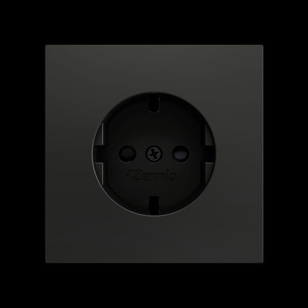 ZENNIO - ZS70. Schuko-Steckdosenabdeckung ohne Schrauben 70x70 mm - Schwarz