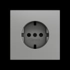 ZENNIO - ZS70. Schuko-Steckdosenabdeckung ohne Schrauben 70x70 mm - Silber
