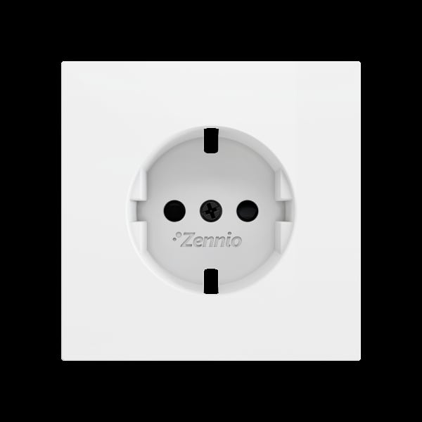 ZENNIO - ZS70. Schuko-Steckdosenabdeckung ohne Schrauben 70x70 mm - Mattweiß