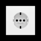 ZENNIO - ZS70. Schuko-Steckdosenabdeckung ohne Schrauben 70x70 mm - Mattweiß