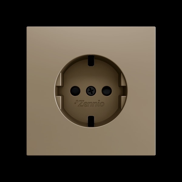 ZENNIO - ZS70. Schuko-Steckdosenabdeckung ohne Schrauben 70x70 mm - Champagne