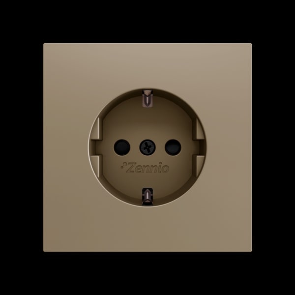 ZENNIO - ZS70. Schuko-Steckdosenabdeckung mit Schrauben 70x70 mm - Champagne