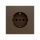 ZENNIO - ZS70. Schuko-Steckdosenabdeckung mit Schrauben 70x70 mm - Mokka