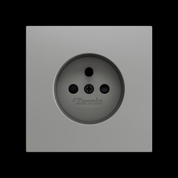 ZENNIO - ZS70. Französische Steckdosenabdeckung ohne Schrauben 70x70 mm - Silber