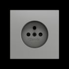ZENNIO - ZS70. Französische Steckdosenabdeckung ohne Schrauben 70x70 mm - Silber