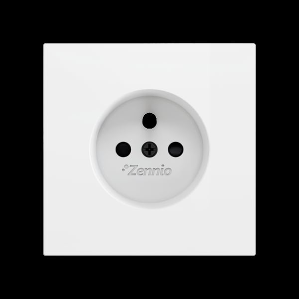 ZENNIO - ZS70. Französische Steckdosenabdeckung ohne Schrauben 70x70 mm - Mattweiß
