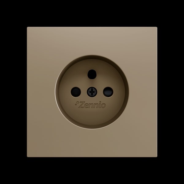 ZENNIO - ZS70. Französische Steckdosenabdeckung ohne Schrauben 70x70 mm - Champagne