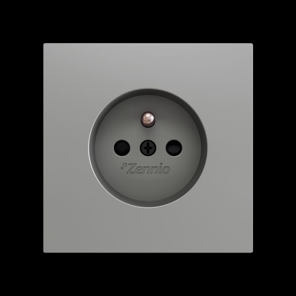 ZENNIO - ZS70. Französische Steckdosenabdeckung mit Schrauben 70x70 mm - Silber