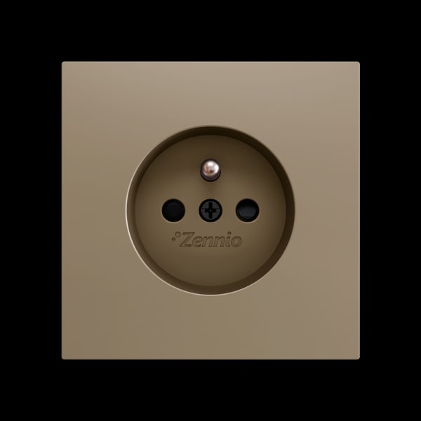 ZENNIO - ZS70. Französische Steckdosenabdeckung mit Schrauben 70x70 mm - Champagne