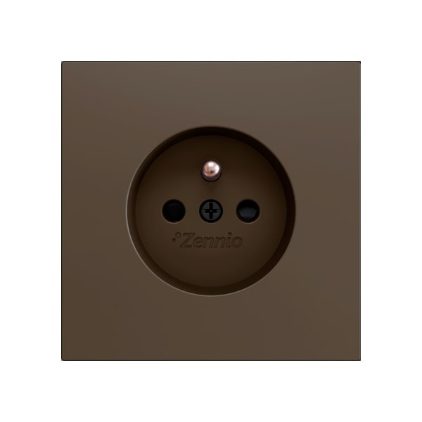 ZENNIO - ZS70. Französische Steckdosenabdeckung mit Schrauben 70x70 mm - Mokka